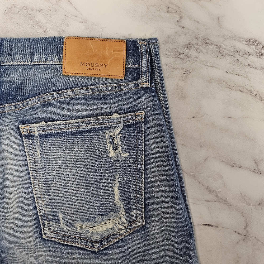 Moussy Vintage Mid Rise Distressed Y2K Skinny Ankle Light Blue Jeans 27 Preowned - Picture 7 of 10